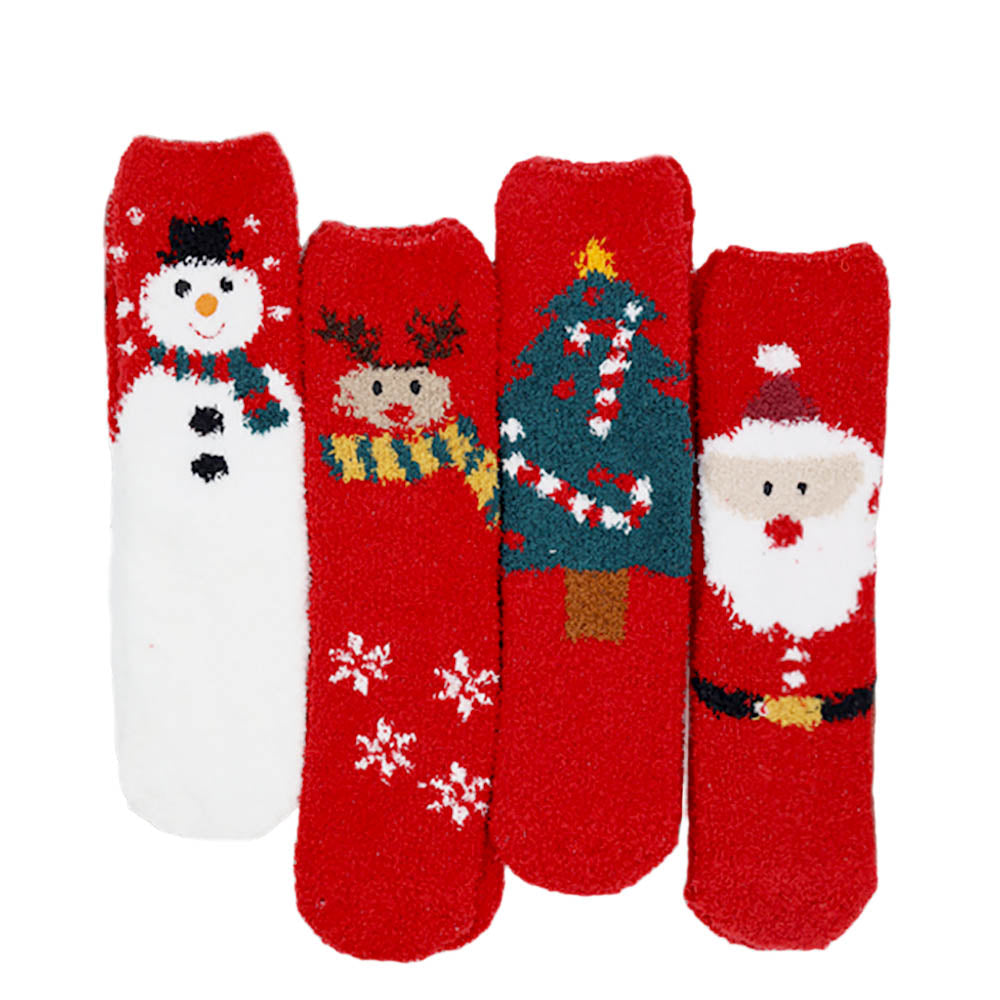 iLLASPARKZ 12Pairs - Fuzzy Cozy Christmas Socks