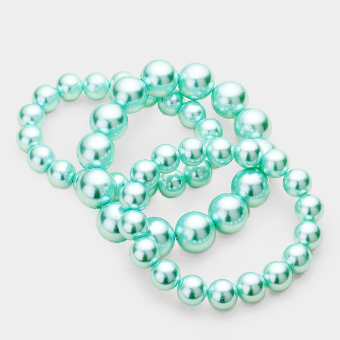 iLLASPARKZ 3PCS - Stackable Pearl Stretch Bracelets