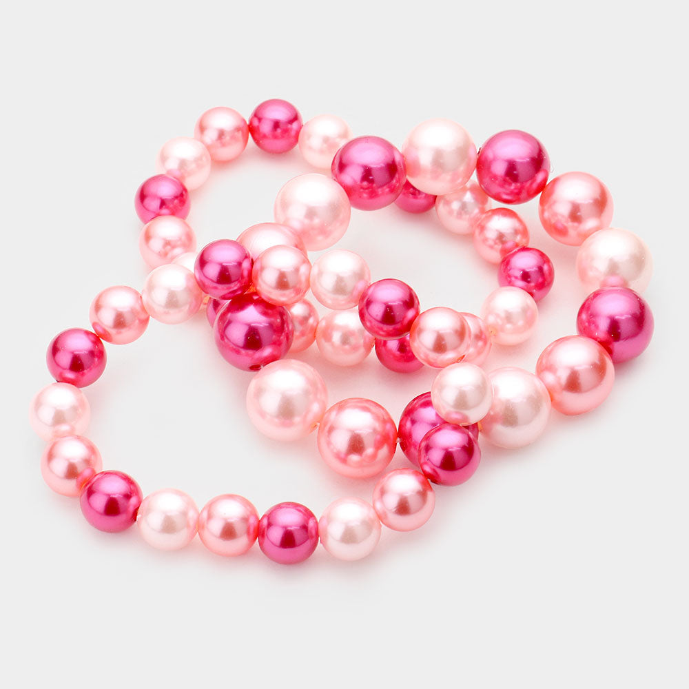 iLLASPARKZ 3PCS - Stackable Pearl Stretch Bracelets