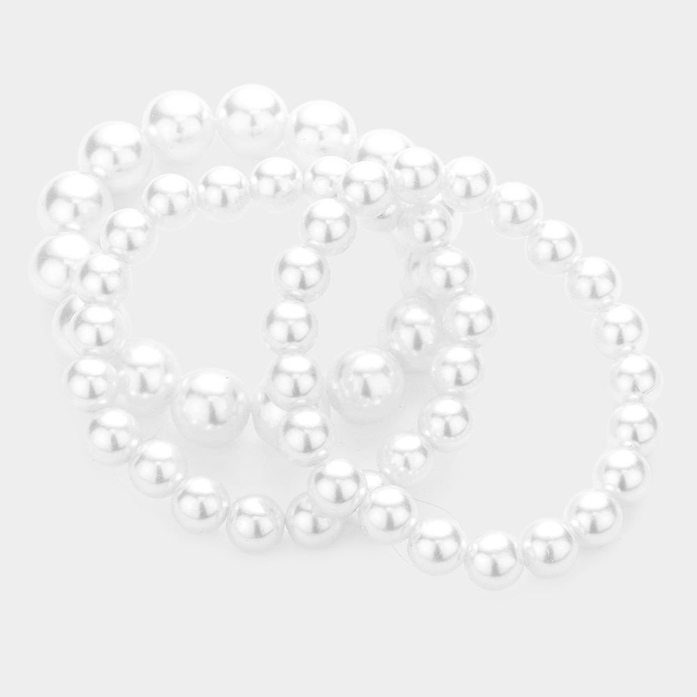 iLLASPARKZ 3PCS - Pearl Strand Stretch Bracelets