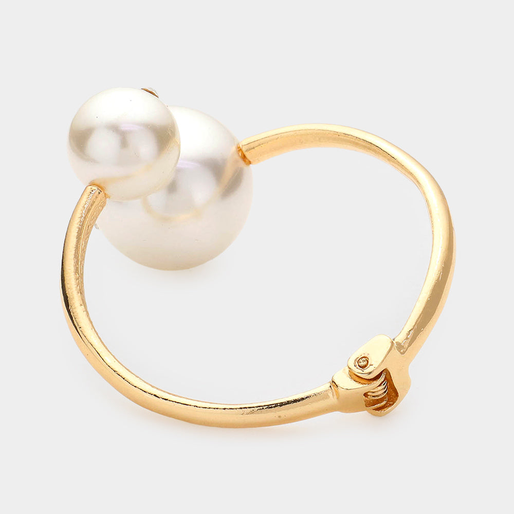 iLLASPARKZ Hinged Pearl Rhinestone Bracelet