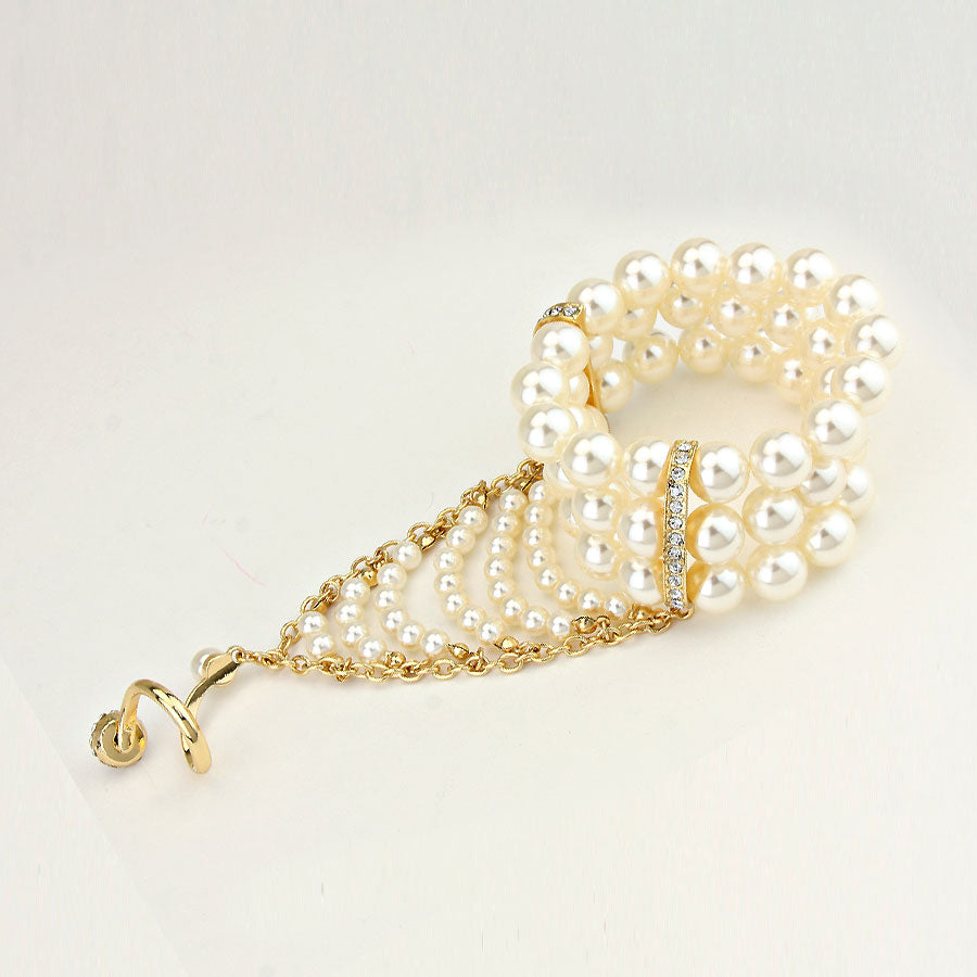 iLLASPARKZ Majestic Pearl Hand Chain Bracelet