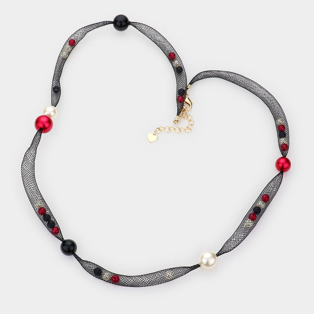 iLLASPARKZ Pearl Accented Mesh Wrap Bracelet