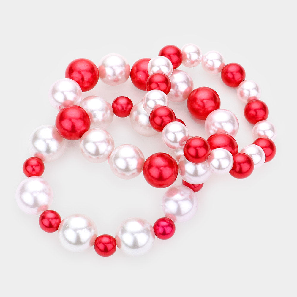 iLLASPARKZ 3PCS - Pearl Strand Stretch Bracelets