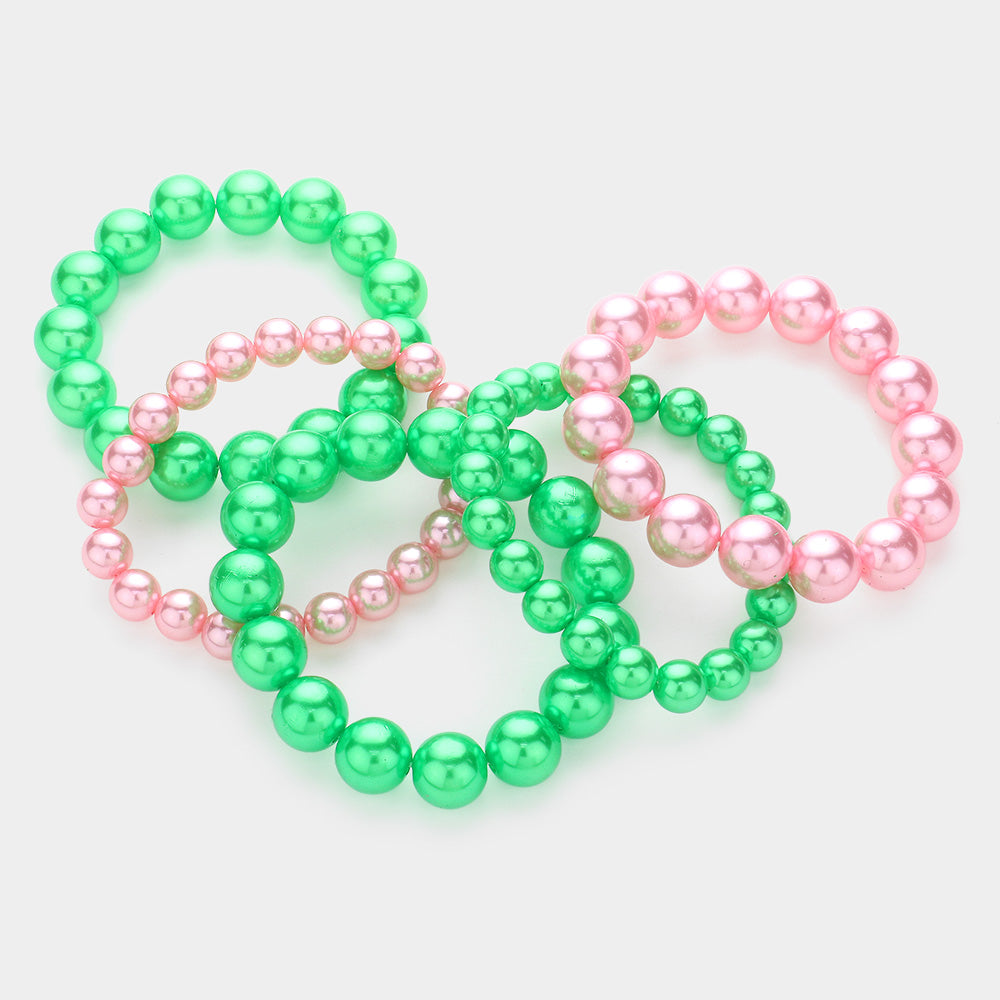 iLLASPARKZ 5PCS - Pearl Multi Layered Stretch Bracelets