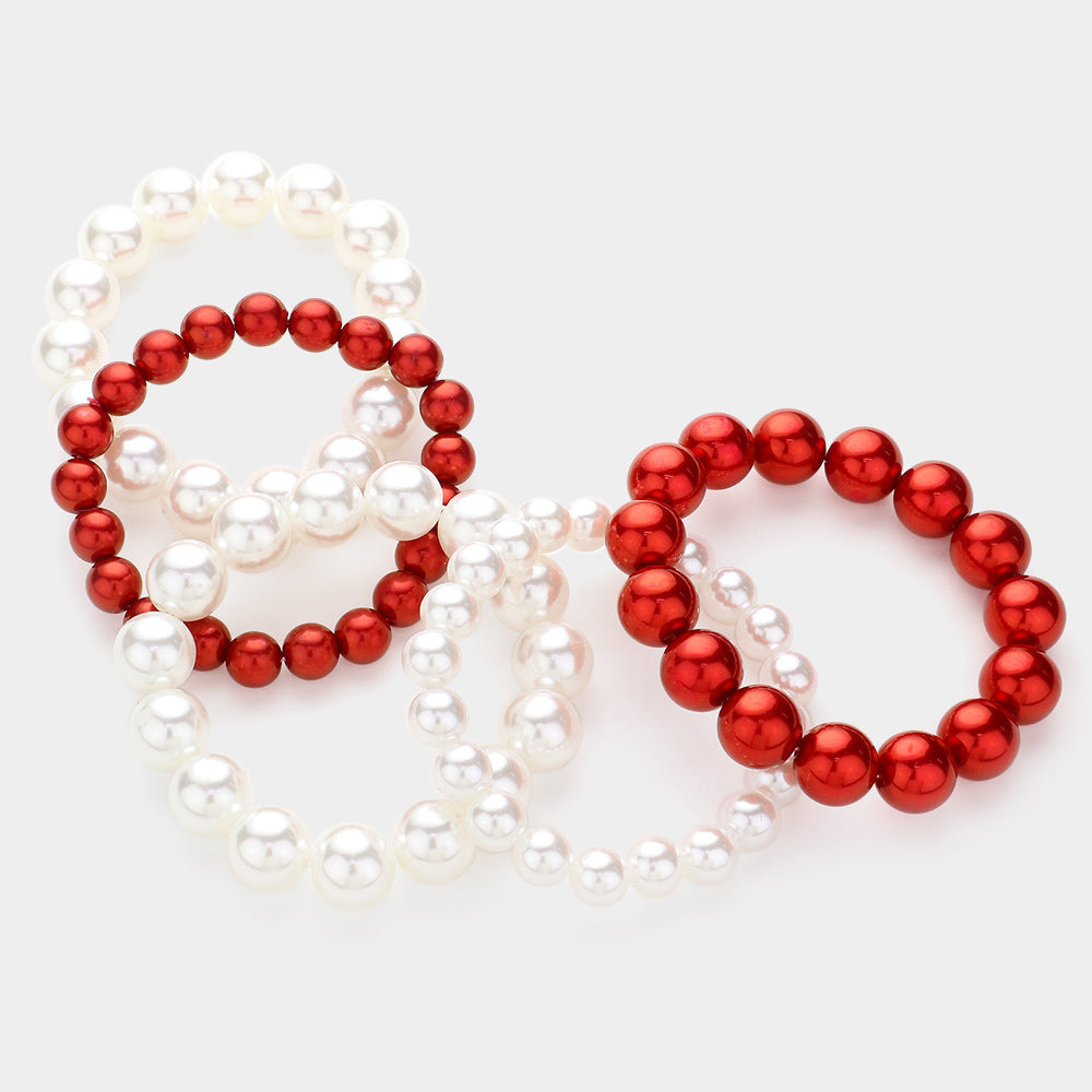 iLLASPARKZ 5PCS - Pearl Multi Layered Stretch Bracelets