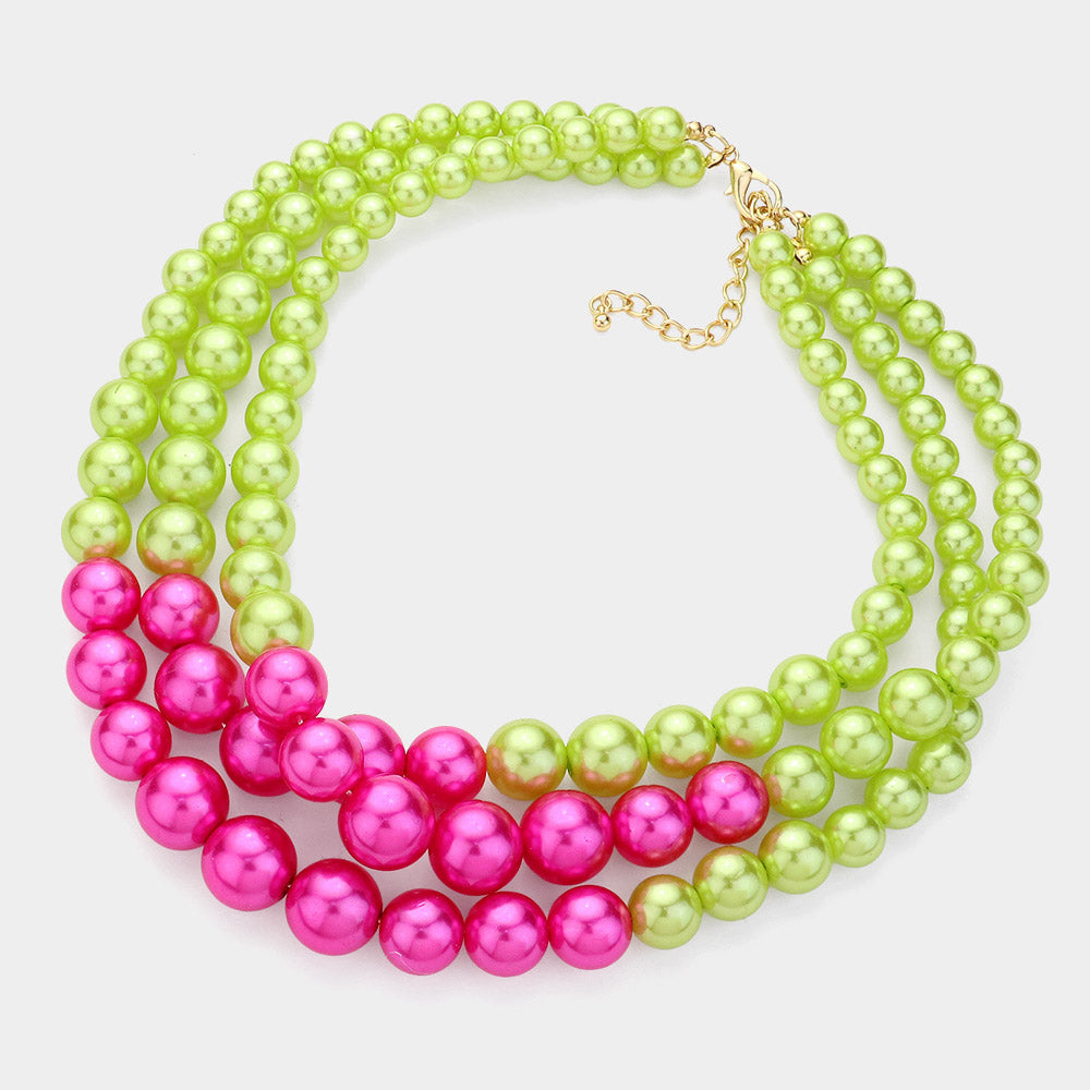 iLLASPARKZ Pearl Layered Chunky Necklace