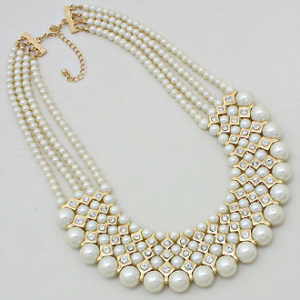 iLLASPARKZ Layered Crystal Pearl Necklace