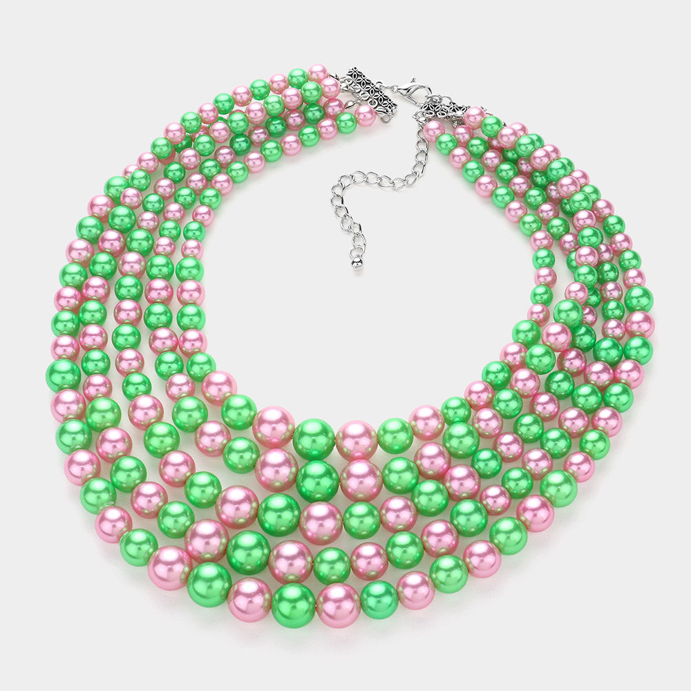 iLLASPARKZ 5Row Strand Pearl Necklace