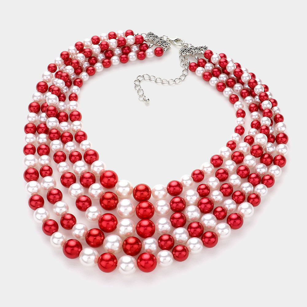 iLLASPARKZ 5Row Strand Pearl Necklace