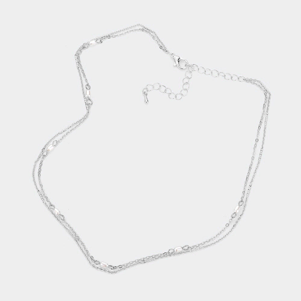 iLLASPARKZ Pearl Accented Double Layered Necklace