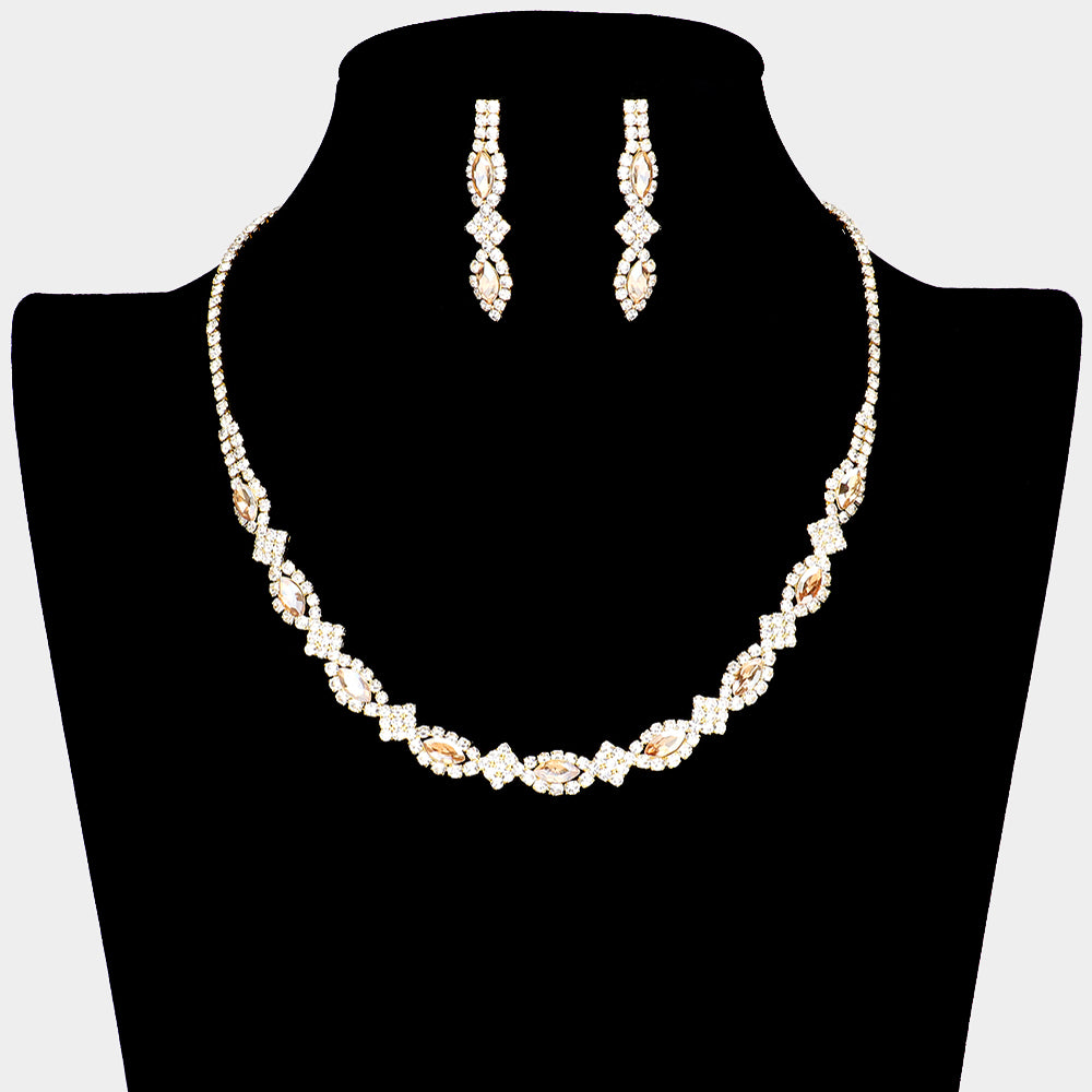 iLLASPARKZ Marquise Stone Rhinestone Necklace