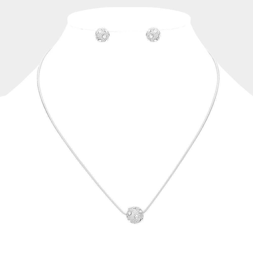 iLLASPARKZ Rhinestone Ball Pendant Necklace