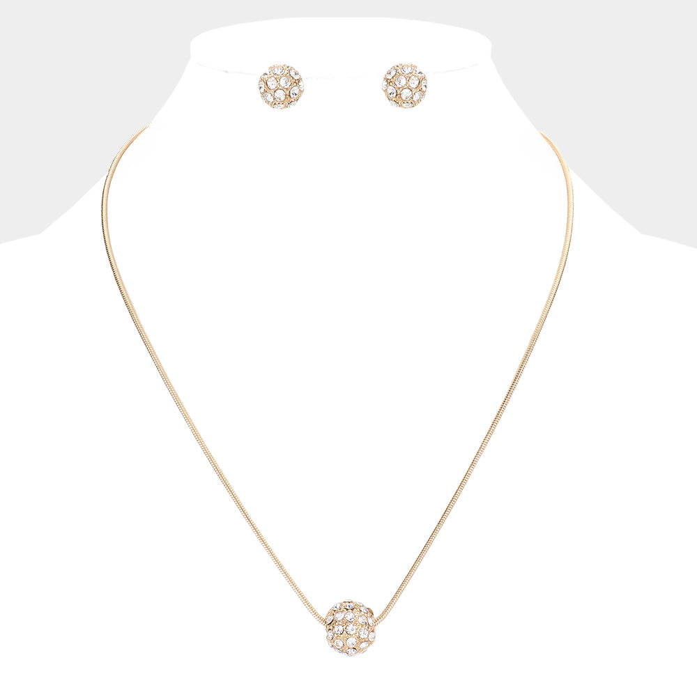 iLLASPARKZ Rhinestone Ball Pendant Necklace