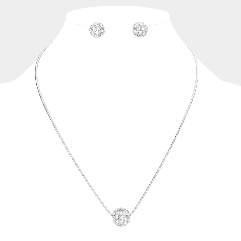 iLLASPARKZ Rhinestone Ball Pendant Necklace