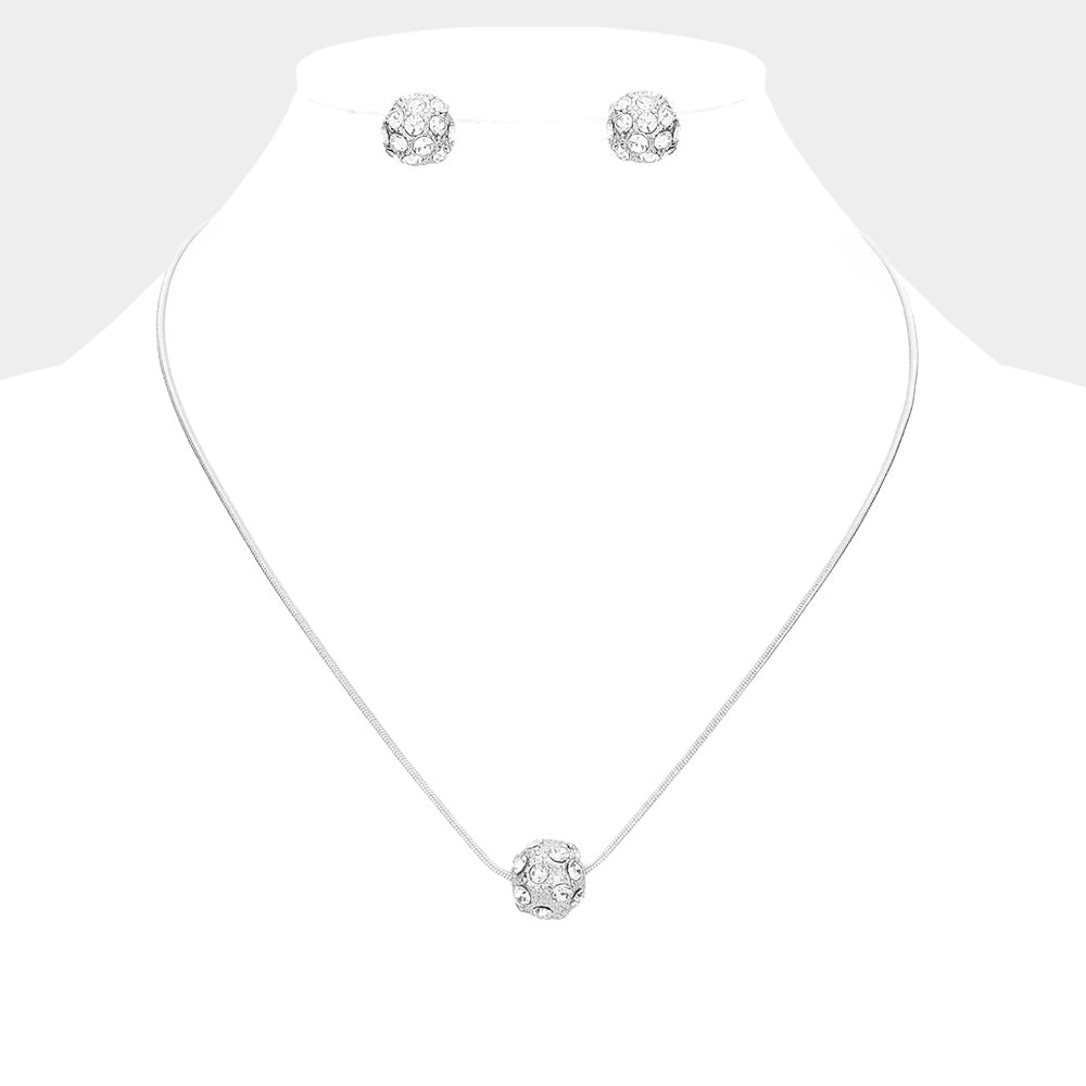 iLLASPARKZ Rhinestone Ball Pendant Necklace