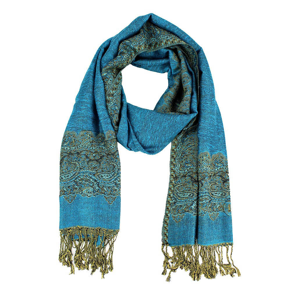 iLLASPARKZ Border Pashmina Scarf Shawl with Fringe