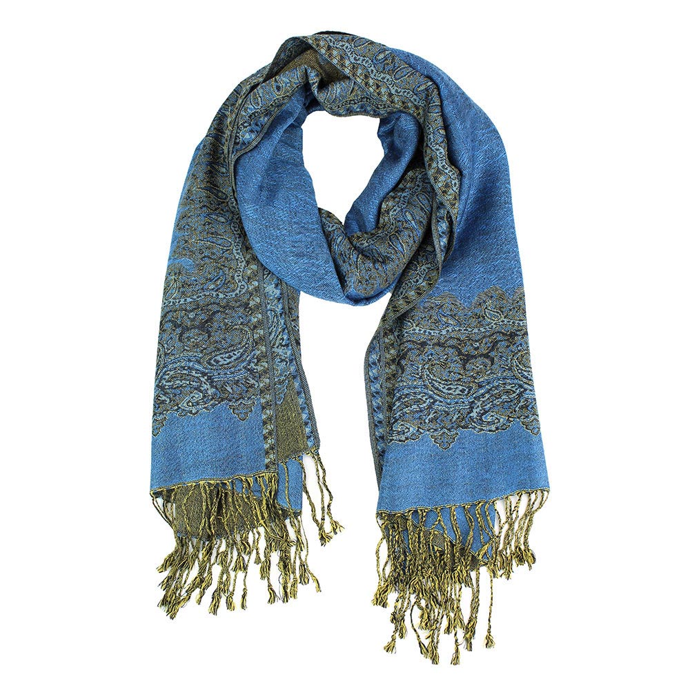 iLLASPARKZ Border Pashmina Scarf Shawl with Fringe