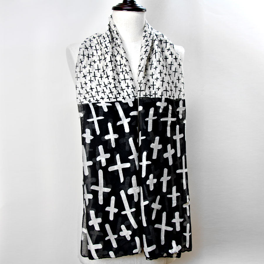 iLLASPARKZ Cross Print Polyester Scarf