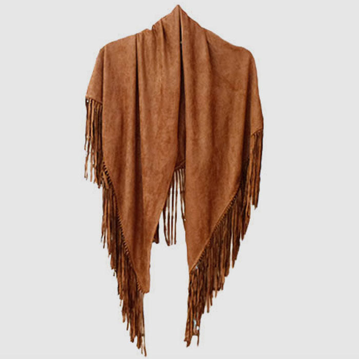 iLLASPARKZ Suede Fringe Shawl Scarf