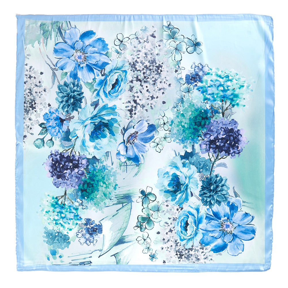 iLLASPARKZ Blush Lavender Watercolor Floral Printed Square Silky Satin Scarf