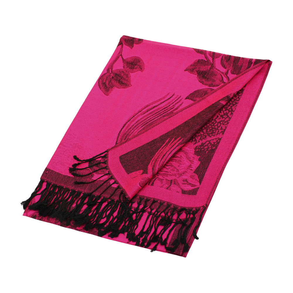 iLLASPARKZ Rose Floral Pashmina Reversible Scarf Shawl
