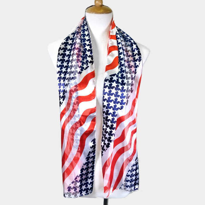 iLLASPARKZ Satin Stripe American Flag Scarf