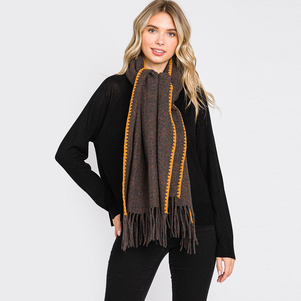 iLLASPARKZ Edge Pointed Fringe Oblong Scarf
