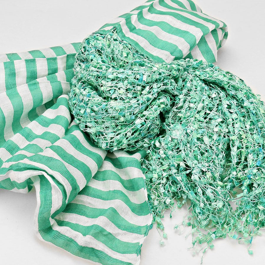 iLLASPARKZ Striped Viscose Mesh Scarf