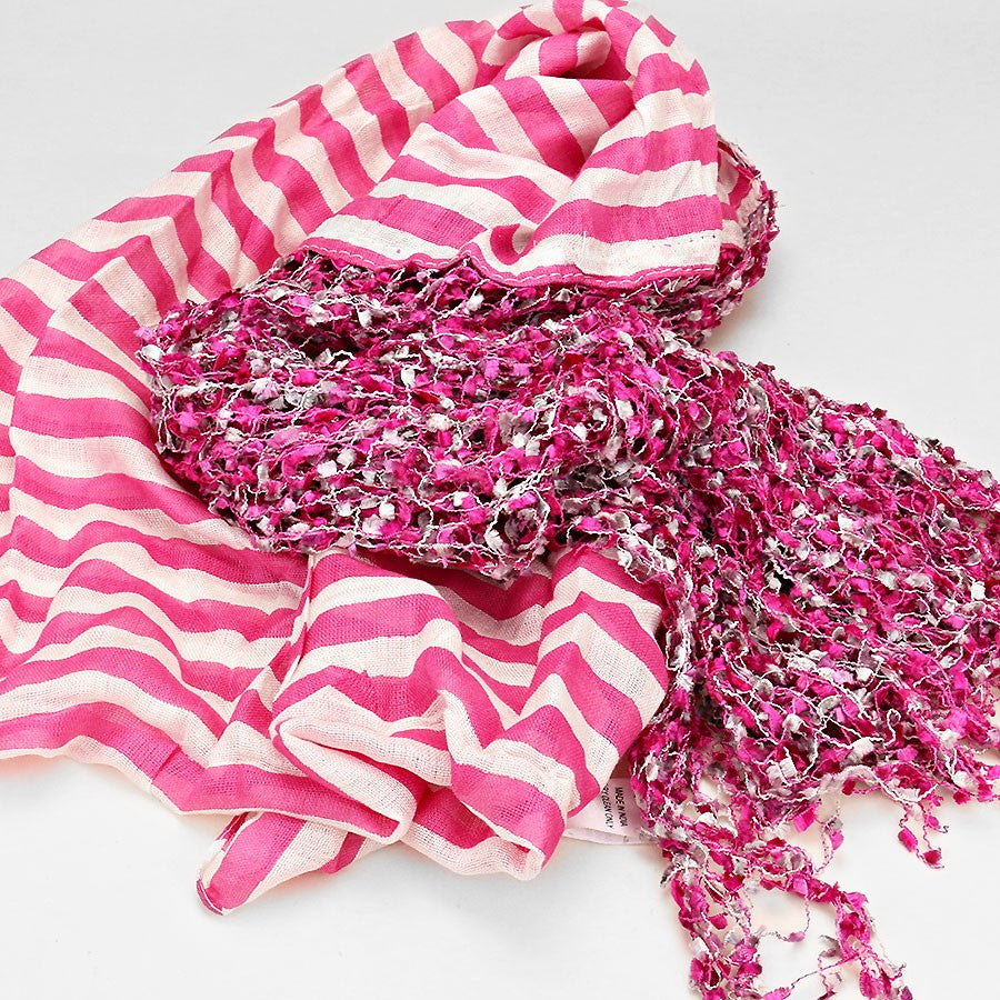 iLLASPARKZ Striped Viscose Mesh Scarf