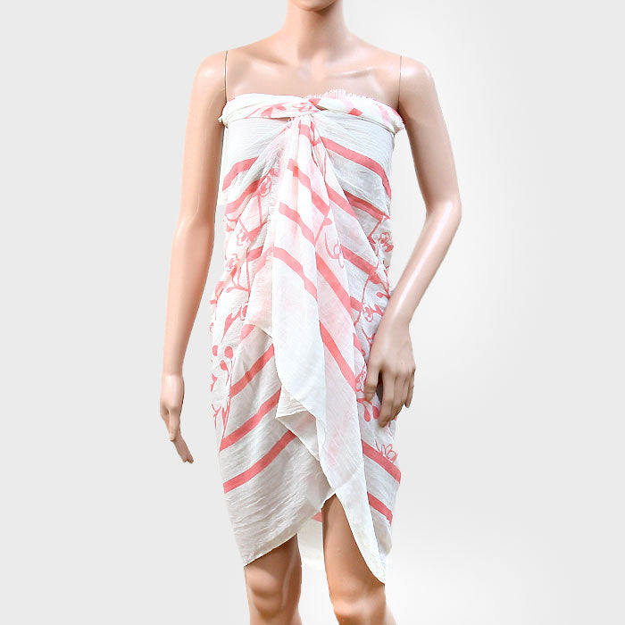 iLLASPARKZ Stripe Floral Print Pareo / Scarf