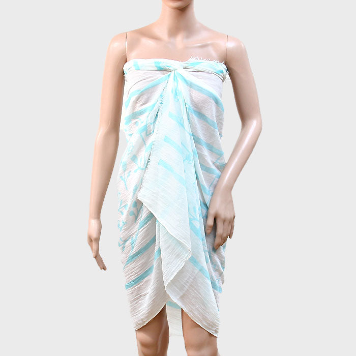 iLLASPARKZ Stripe Floral Print Pareo / Scarf