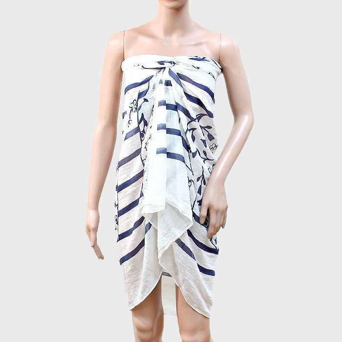 iLLASPARKZ Stripe Floral Print Pareo / Scarf
