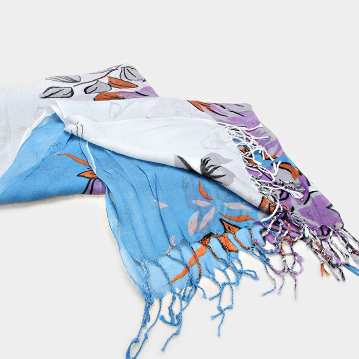 iLLASPARKZ Flower Print Fringe Scarf
