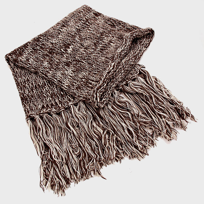 iLLASPARKZ Fringe Drop Two Tone Knit Snood Scarf