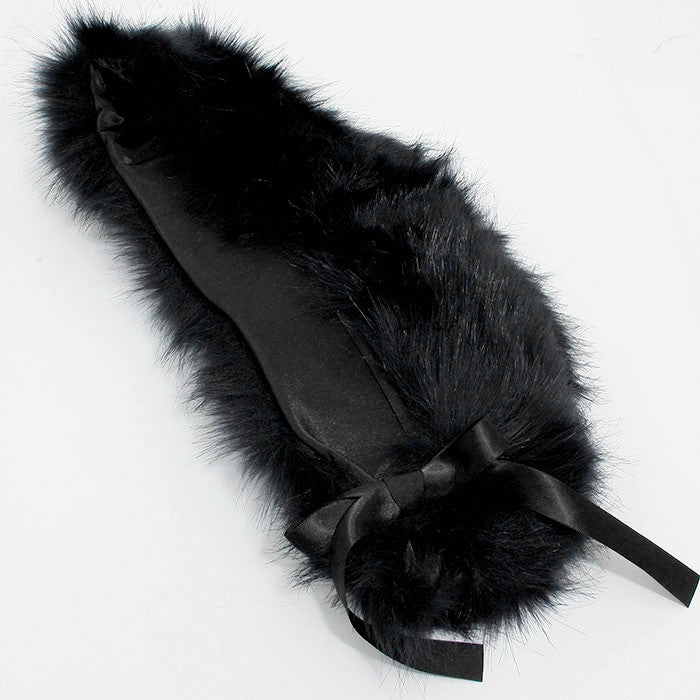 iLLASPARKZ Ribbon Tie Shawl Collar Fur Scarf