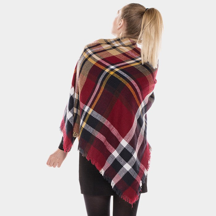 iLLASPARKZ Plaid check square blanket scarf