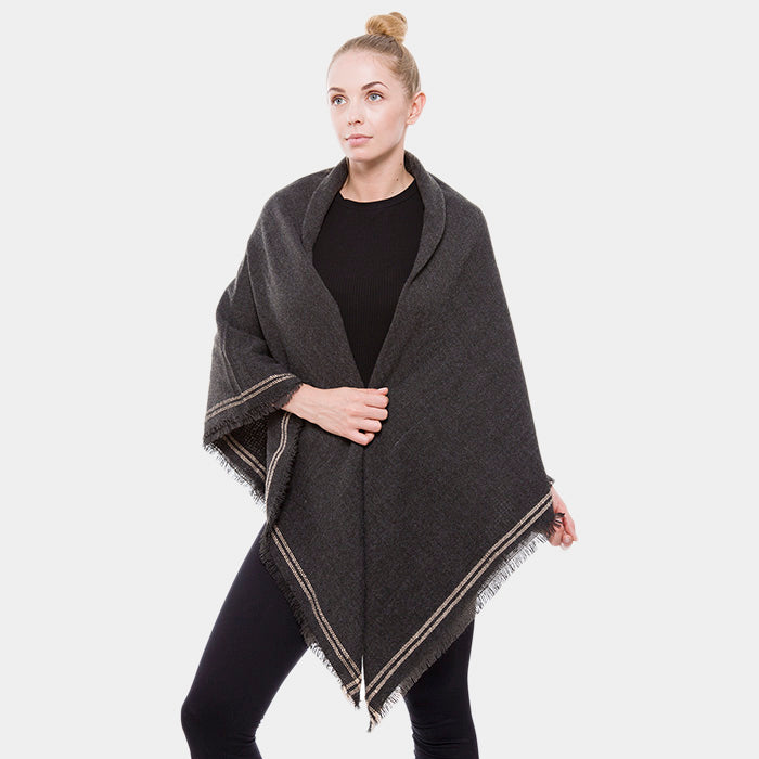 iLLASPARKZ Solid Lined Square Blanket Scarf