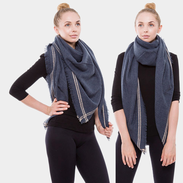 iLLASPARKZ Solid Lined Square Blanket Scarf
