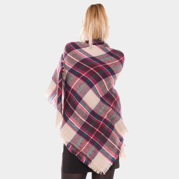 iLLASPARKZ Plaid check square blanket scarf