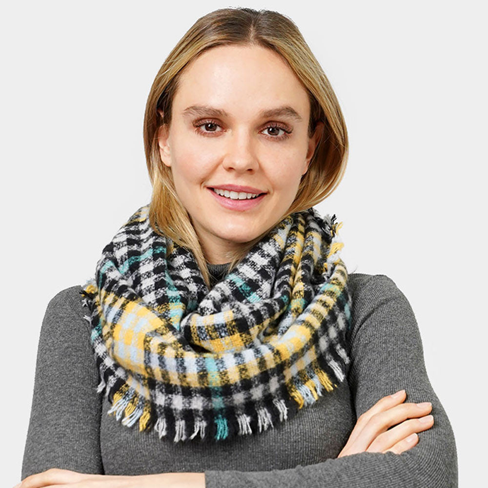 iLLASPARKZ Plaid Check Patterned Infinity Scarf