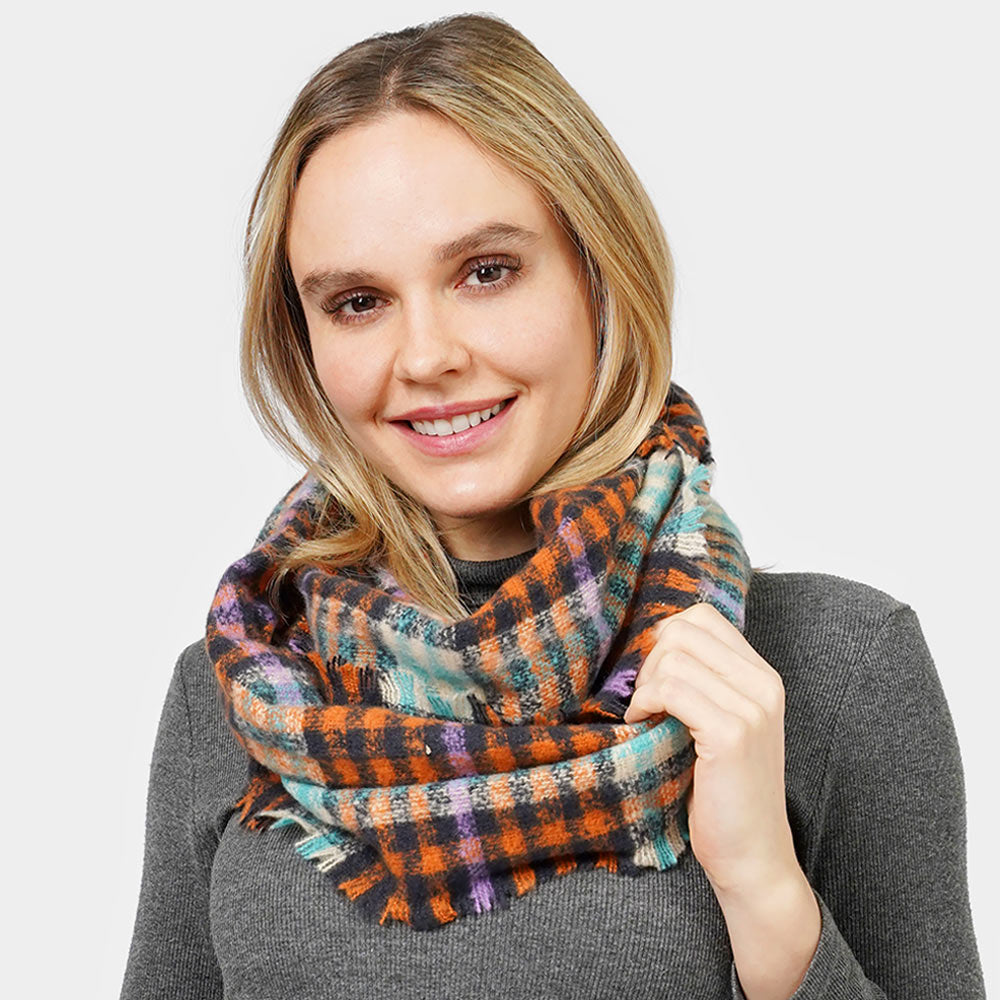 iLLASPARKZ Plaid Check Patterned Infinity Scarf