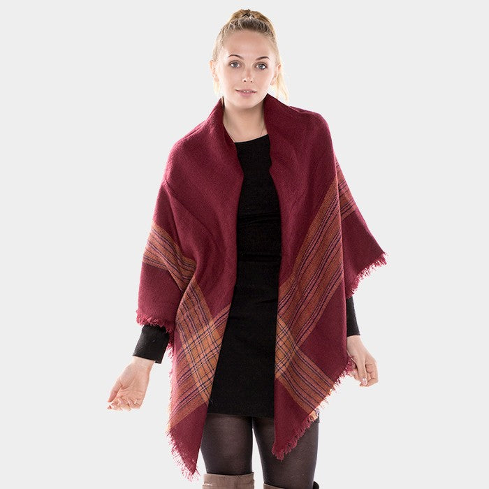 iLLASPARKZ Scottish stripe check square shawl scarf