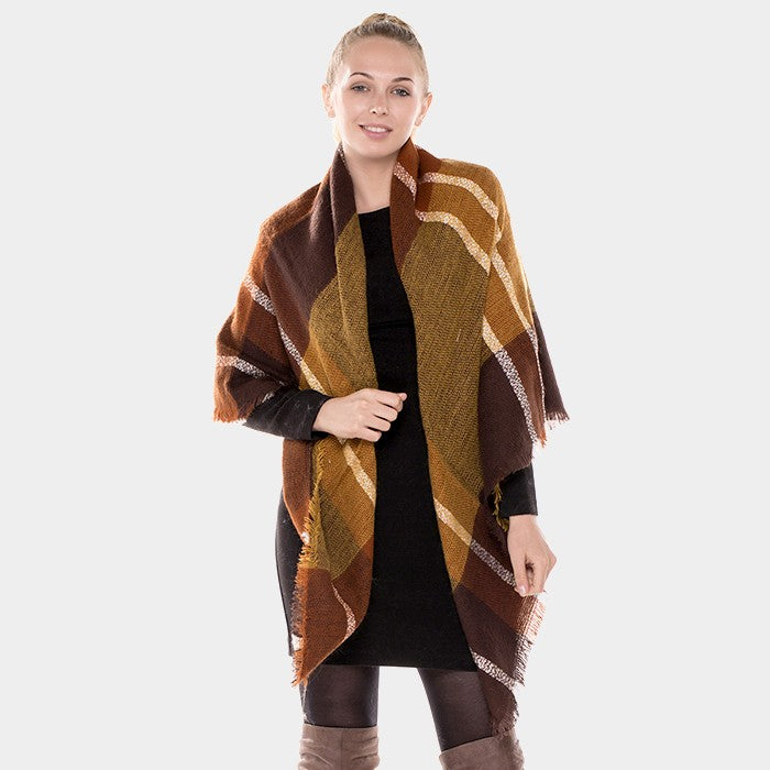 iLLASPARKZ Plaid check square shawl scarf