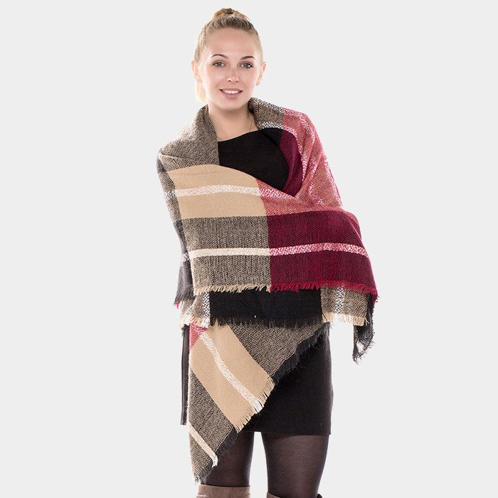 iLLASPARKZ Plaid check square shawl scarf