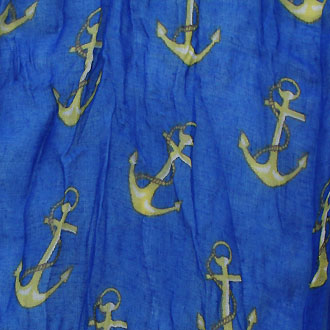 Nautical Anchor Print Polyester Spring Scarf