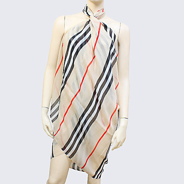iLLASPARKZ Striped Polyester Pareo/ Spring Scarf