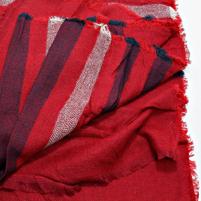 iLLASPARKZ Stripe Accented Knit Shawl Scarf with Raw Fringe Trim