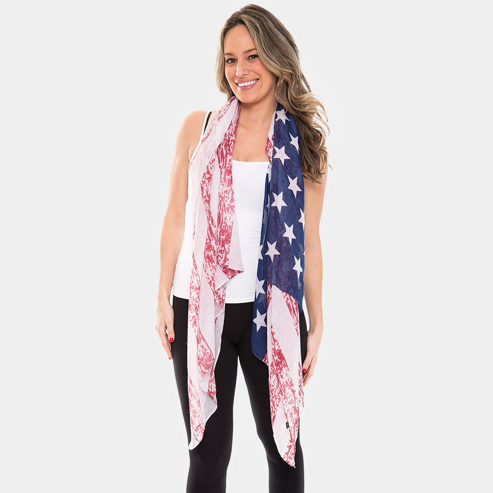 iLLASPARKZ American USA Flag Oblong Scarf