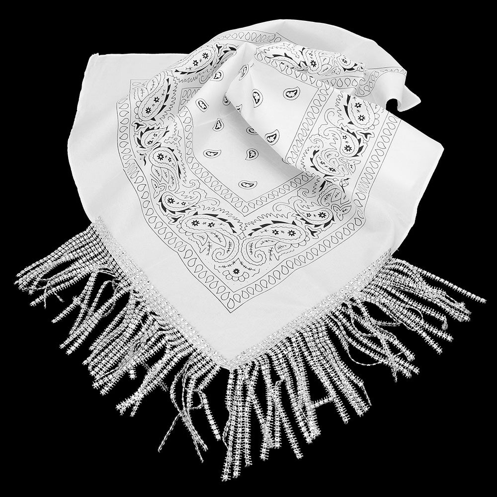 iLLASPARKZ Rhinestone Like Fringe Cowgirl Bandana Scarf